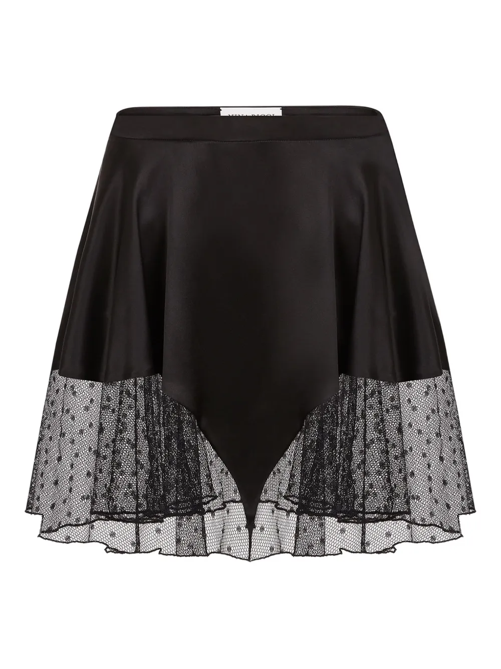 

Атласная юбка с кружевом Nina Ricci, черный