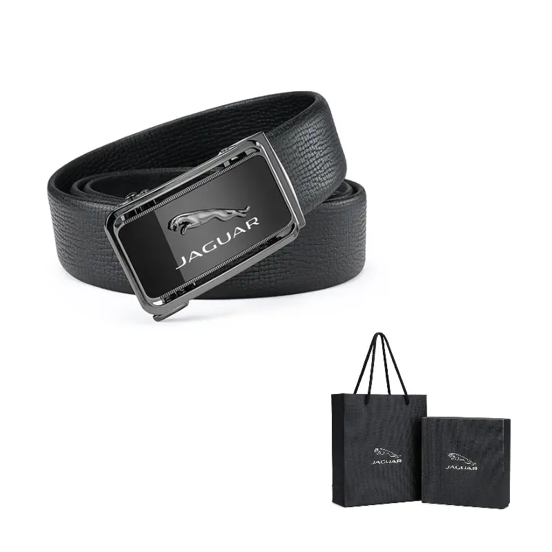 

JAGUAR Мужской кожаный ремень из коровьей кожи шириной 3.5 см, Black