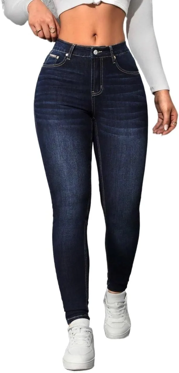 Женские джинсы с карманами Casual Denim Generic, Dark Wash