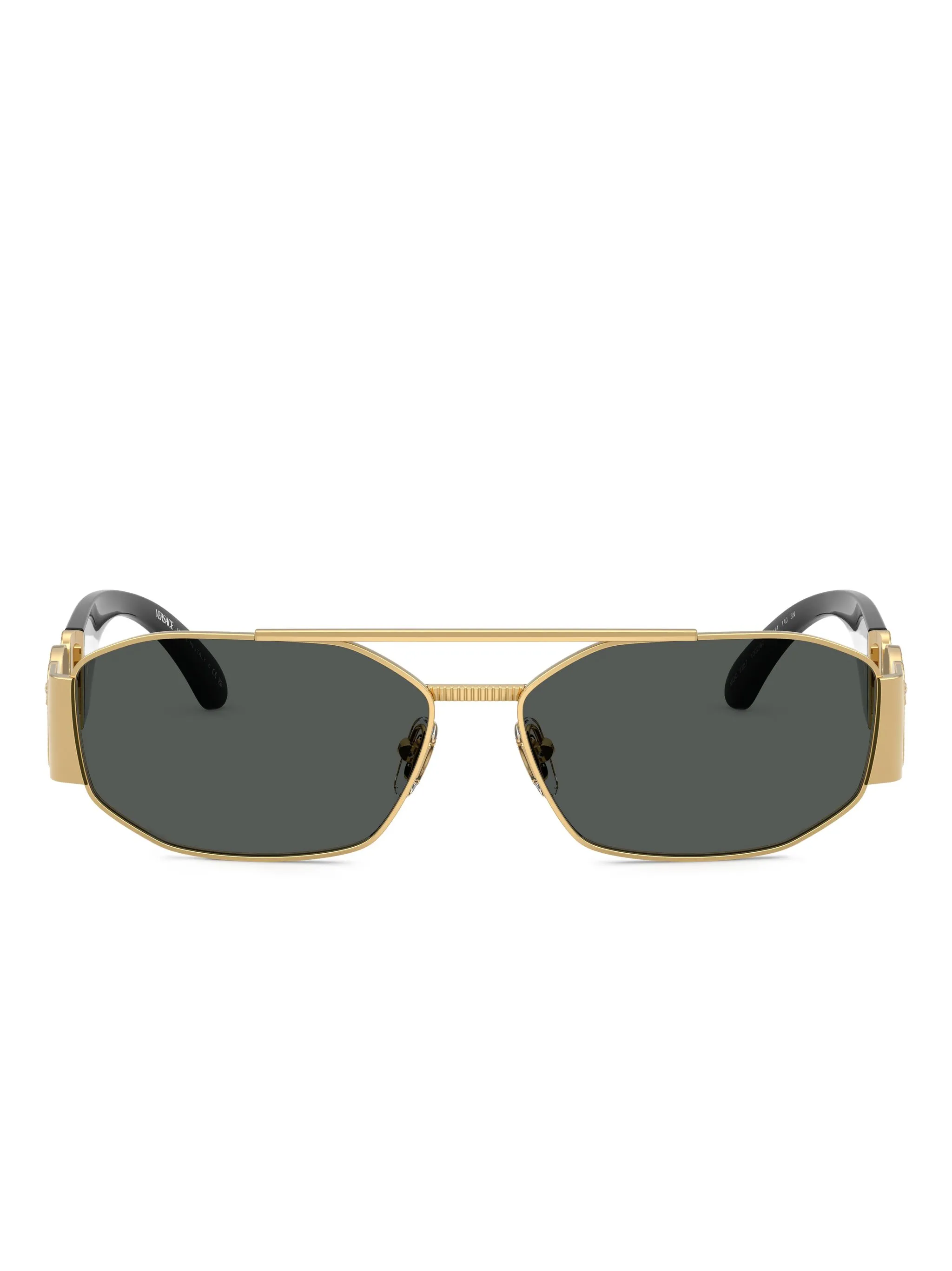 

Декорированные солнцезащитные очки с двойным мостом Versace Eyewear, золотистый