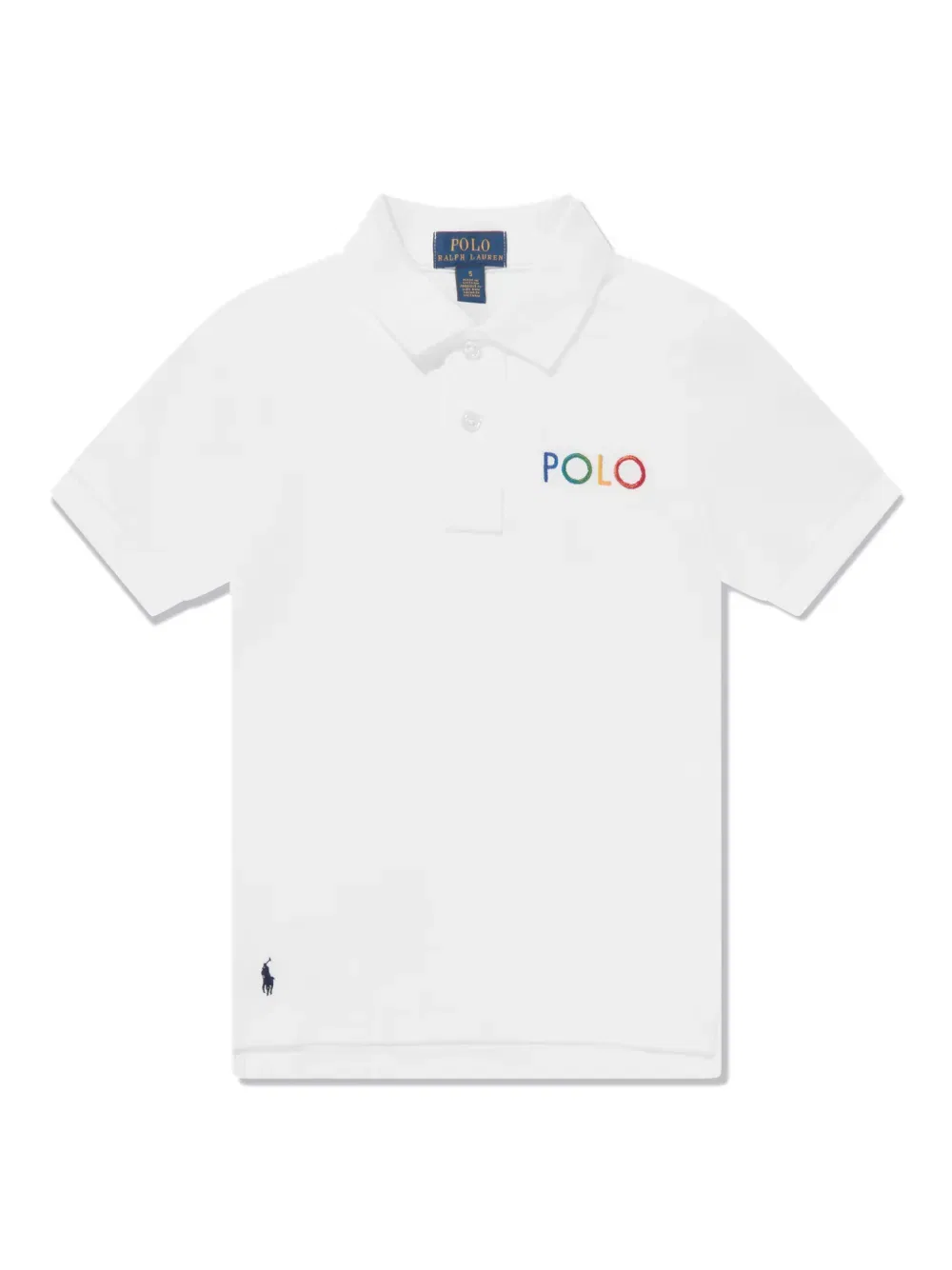 Хлопковая рубашка-поло с вышитым логотипом Polo Ralph Lauren Kids, белый