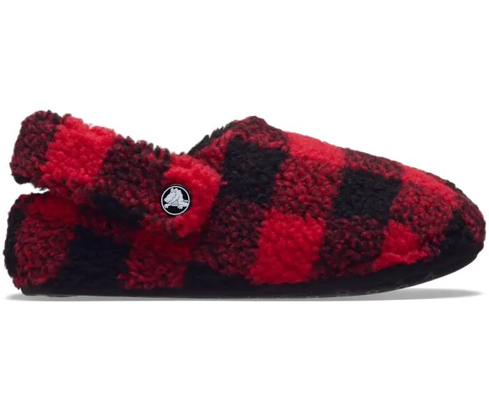 

Классические тапочки Cozzzy в клетку Buffalo для малышей Crocs, цвет Varsity Red / Black