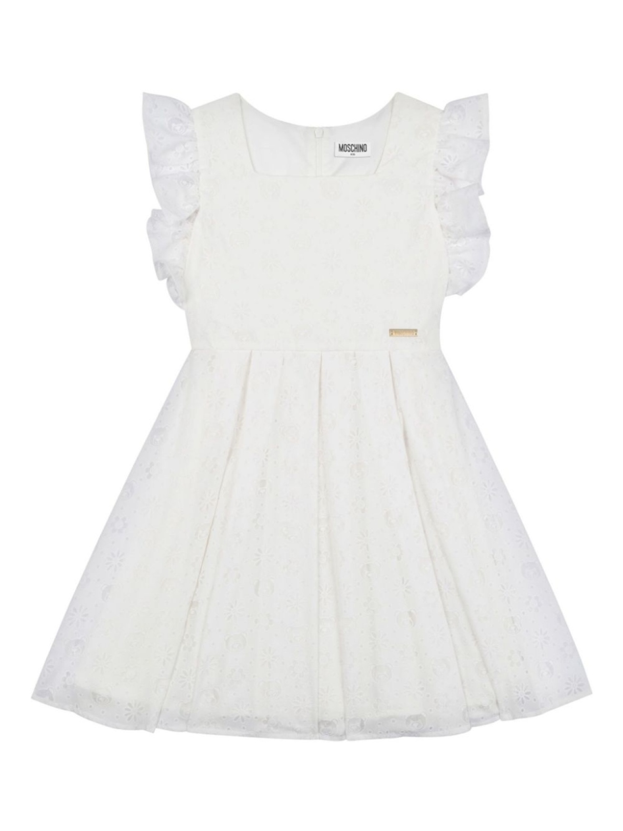 

Moschino Kids жаккардовое платье, белый