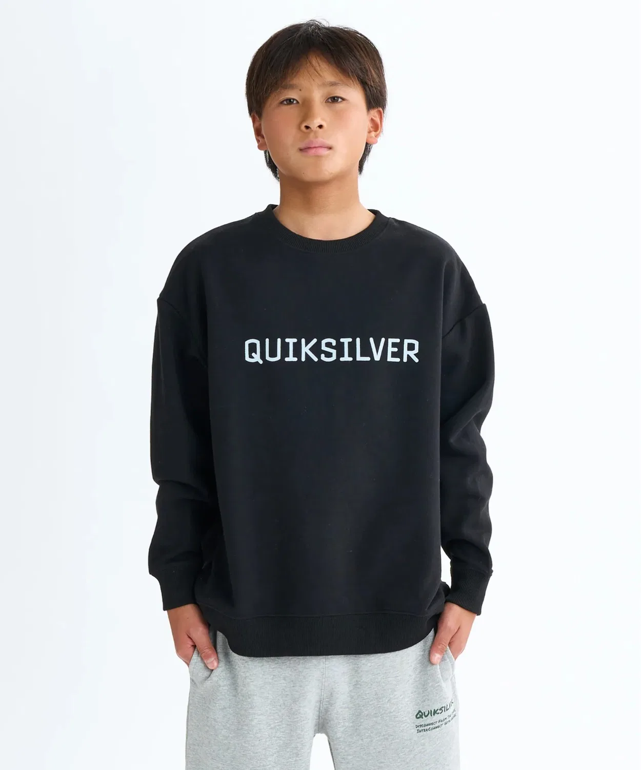 Свитшот детский Quiksilver DNA Big Clicker, чёрный