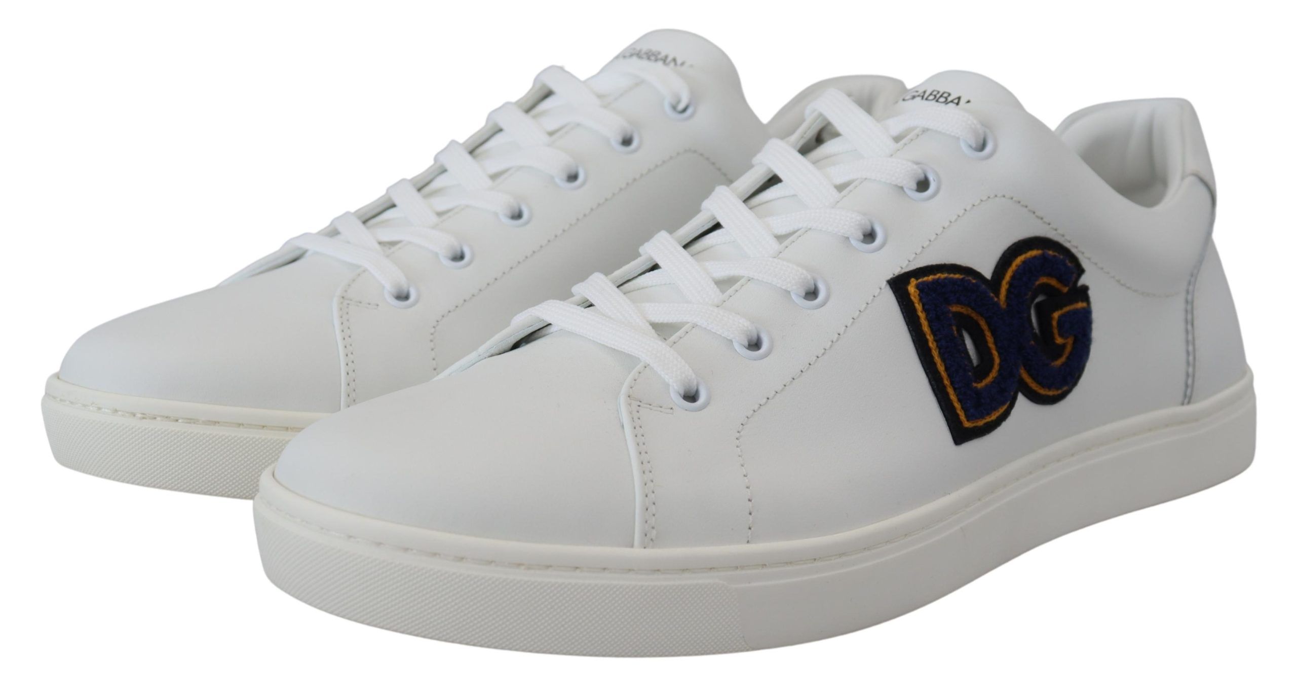 Элегантные белые кожаные мужские кроссовки Dolce & Gabbana — фото 2