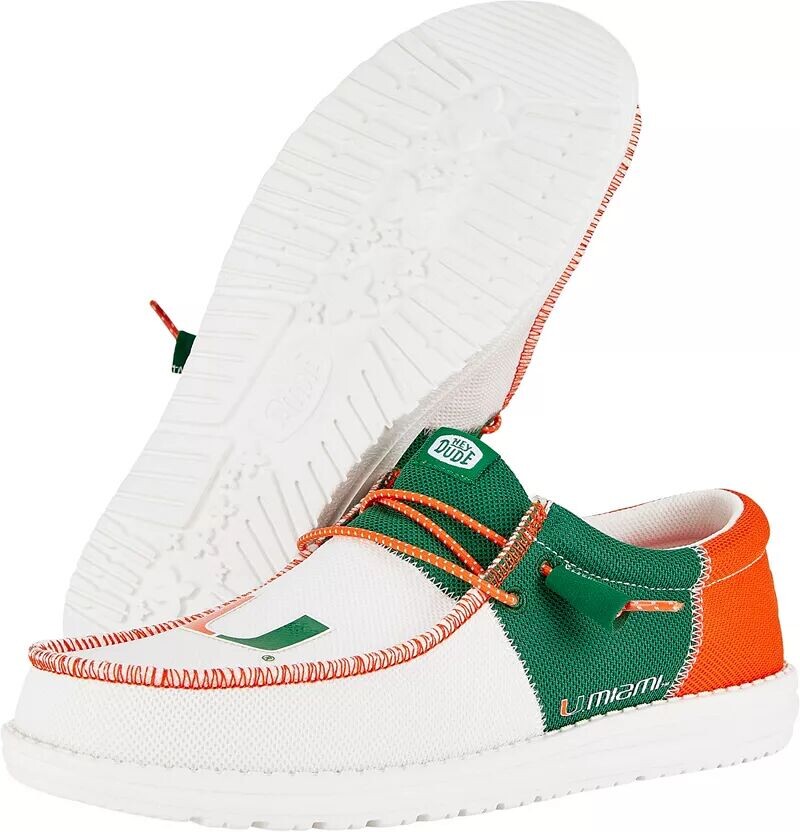Мужские кроссовки Hey Dude Wally Tri Miami Hurricanes, оранжевый/темно-зеленый — фото 4