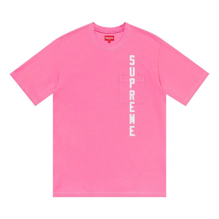 

Футболка Supreme Contrast Stitch Pocket Tee 'Pink', розовый