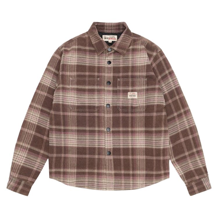 

Рубашка Stussy Heavy Washed Plaid Long-Sleeve Shirt Brown, коричневый