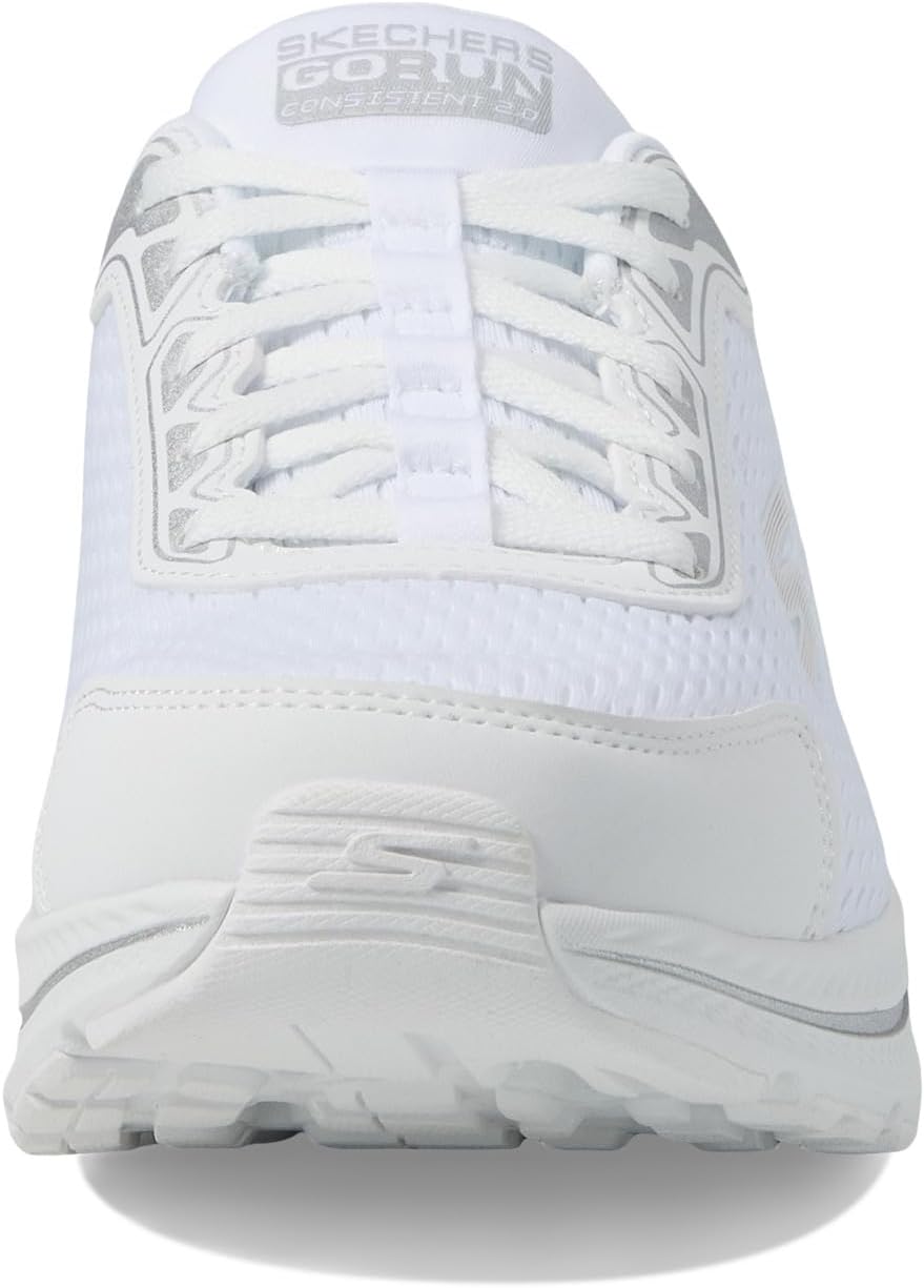 Кроссовки SKECHERS Go Run Consistent 2.0 Endure Hands Free Slip-Ins, White/Silver — фото 3