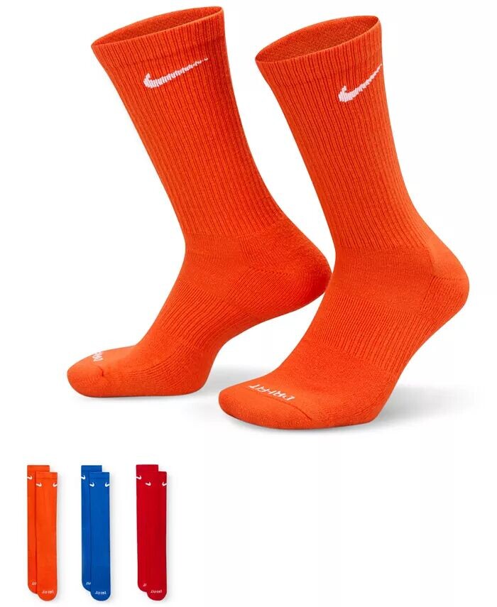 

Мягкие носки для тренировок унисекс на каждый день плюс, 3 пары Nike, мультиколор