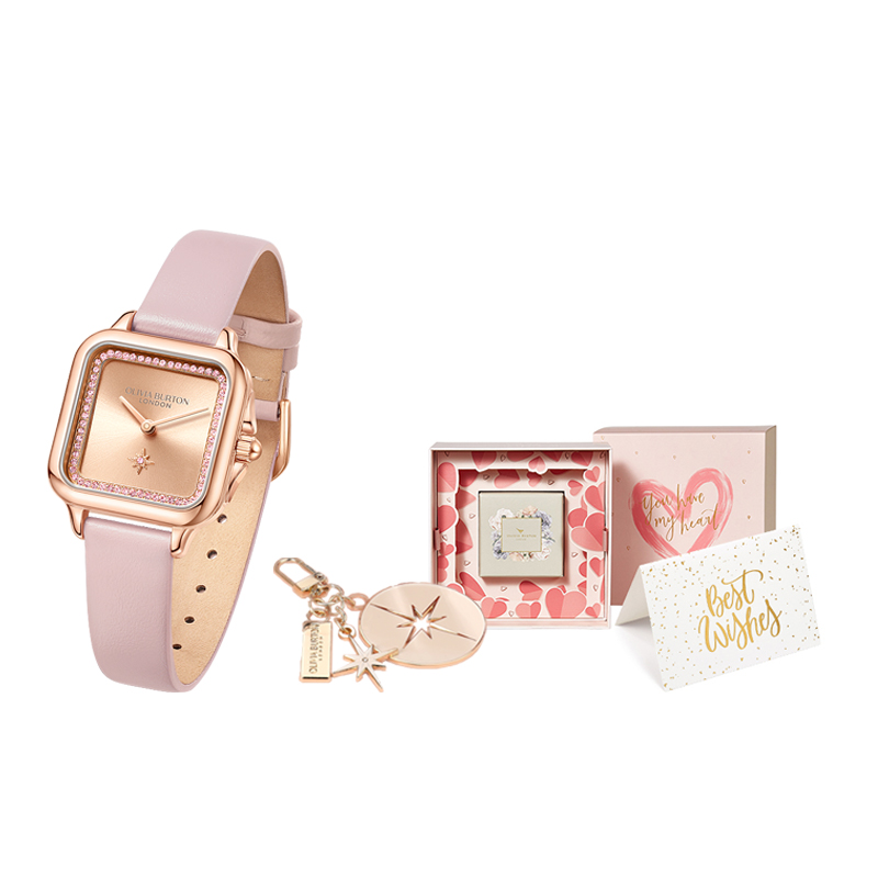 

OLIVIA·BURTON Часы Wrist Watch Quartz Movement Leather Watch Bands Rose Gold Watch Dial Women's Watch