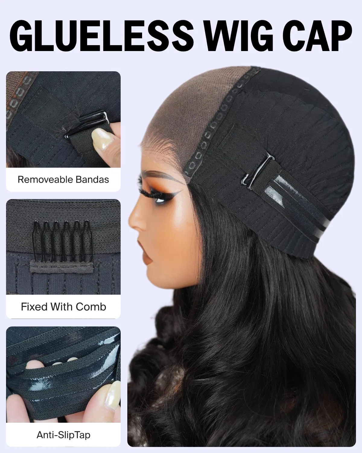 Парик «Ready to Go Closure Wig12A» с эффектом натуральных волос от MEGALOOK Megalook, Natural Black — фото 4