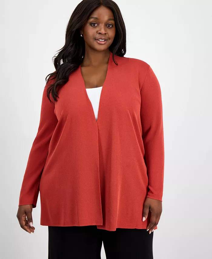 

Кардиган с открытой полочкой больших размеров Napa Anne Klein, красный