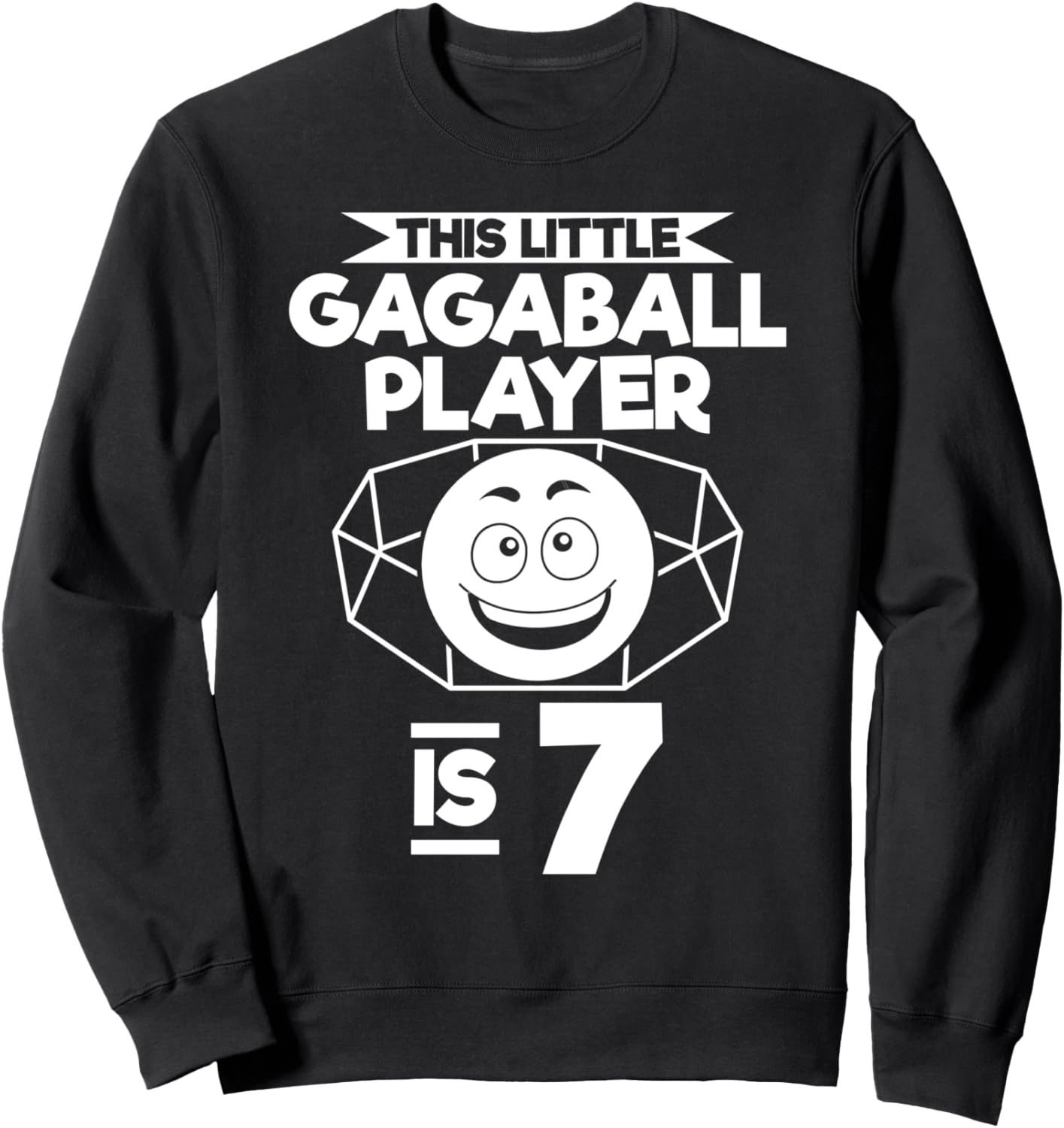 

Толстовка, Этот маленький игрок в гагабол отмечает свой 7-й день рождения в этой толстовке с изображением гагабола! Gagaball Player 7Th Birthday Gaga Ball Game, черный