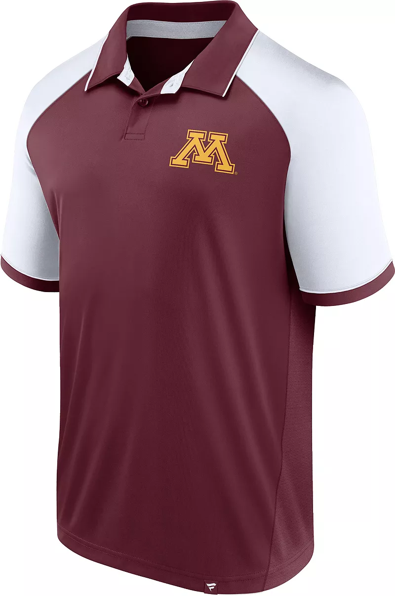 

Мужская рубашка-поло с логотипом NCAA Minnesota Golden Gophers темно-бордового/белого цвета Fanatics
