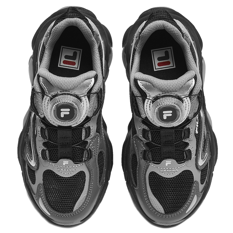 Кроссовки для бега Amber Cushioning с низким дышащим верхом для детей FILA KIDS, черный/серый — фото 4