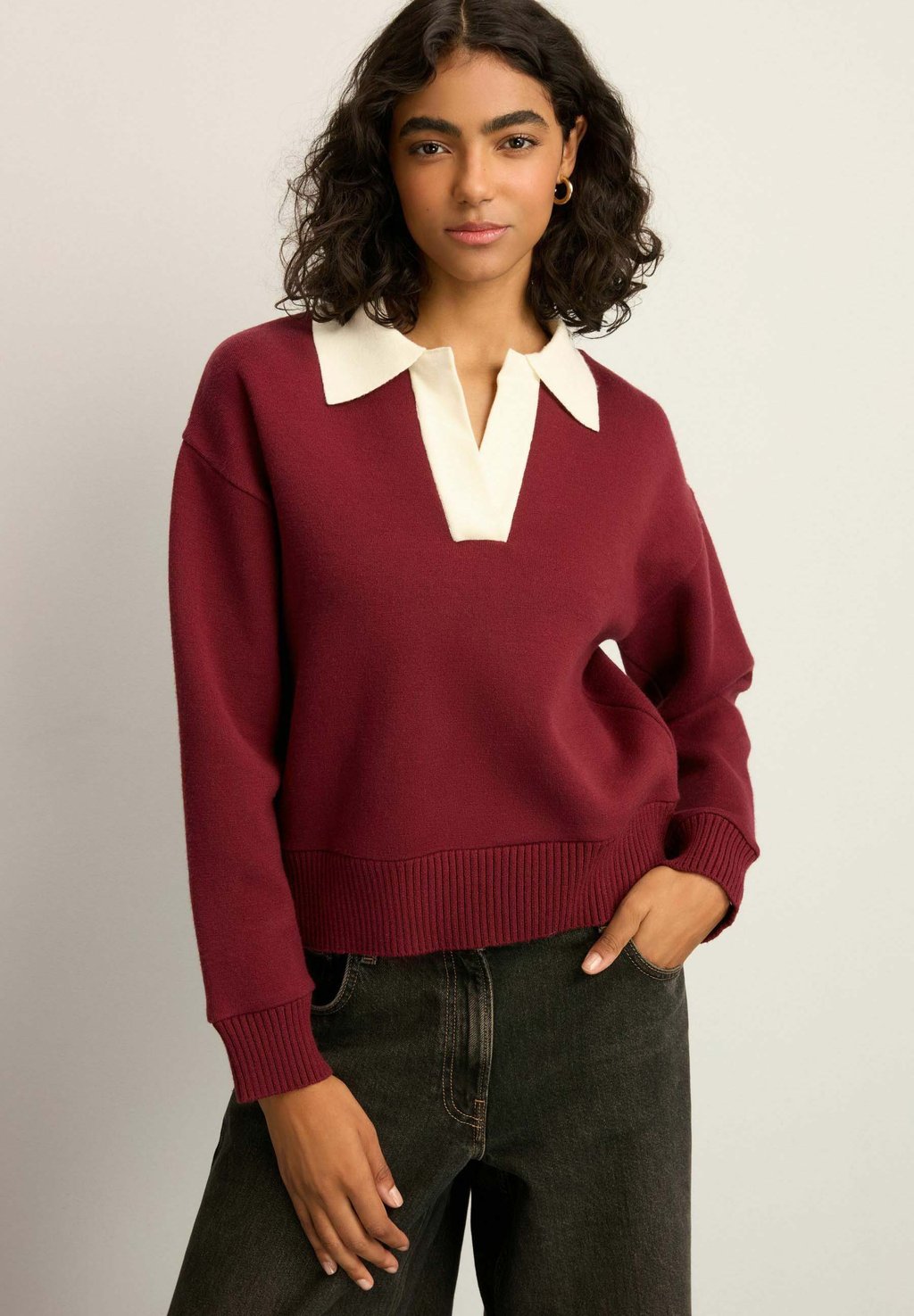 

Джемпер SOFT TOUCH COSY COLLARED REGULAR FIT Next, красный