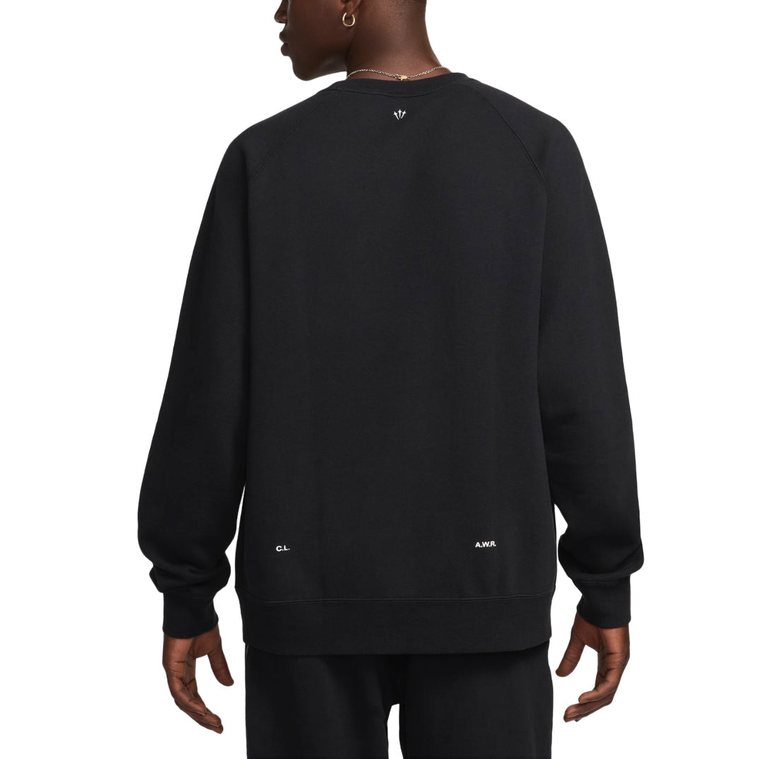 Спортивная толстовка Nike x NOCTA Fleece CS Crewneck Sweatshirt 'Black White' FN8160-010, черный — фото 2