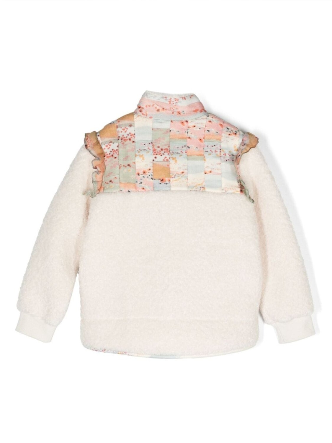 Chloé Kids толстовка с высоким воротником и вставками, нейтральный цвет — фото 2