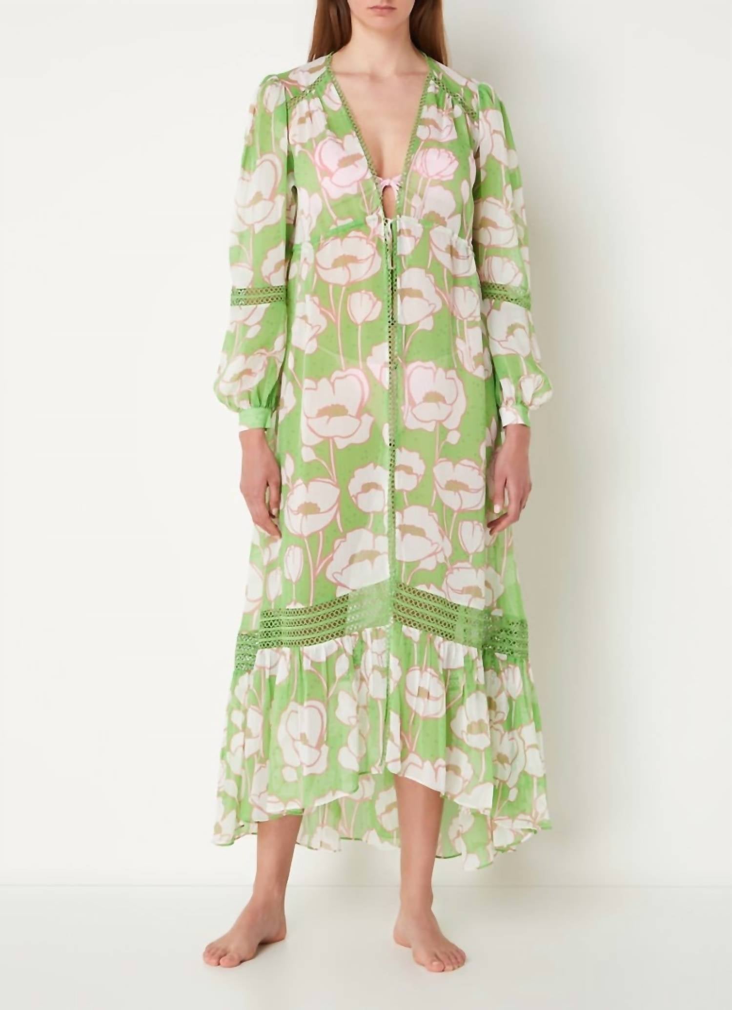 

Платье-макси Elisia Floral в зеленом цвете Ted Baker
