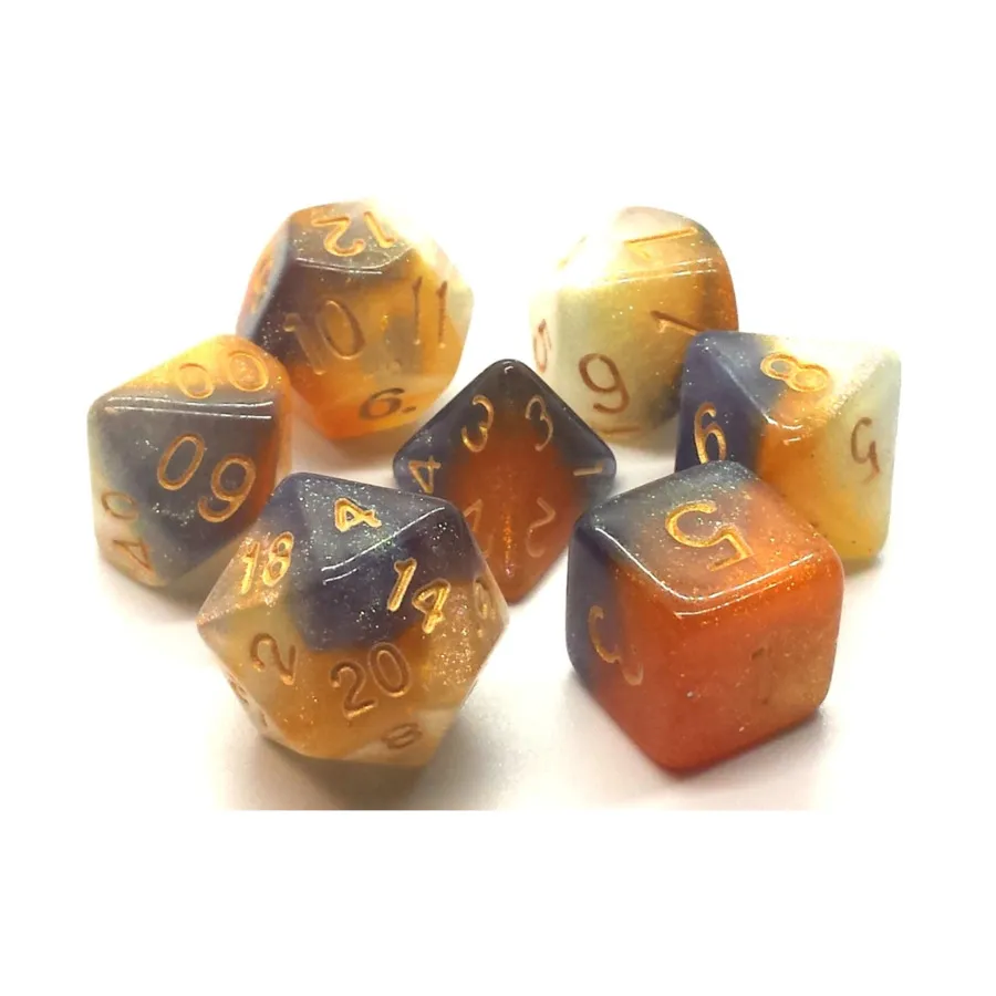 

Полисетка черного, оранжевого и цвета слоновой кости (7), Acrylic-Resin Dice - Galaxy