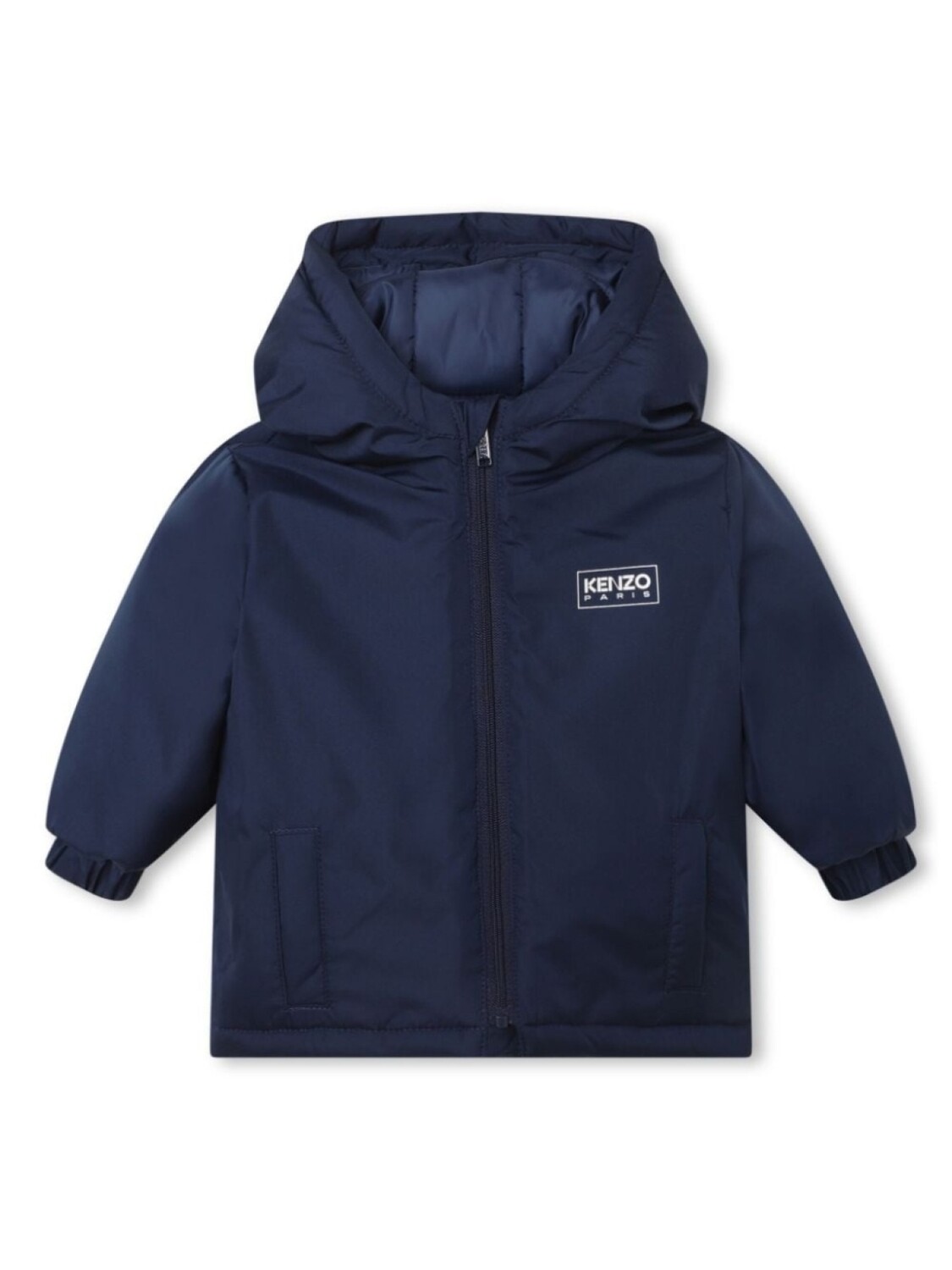 

Kenzo Kids куртка на молнии с капюшоном и логотипом, синий