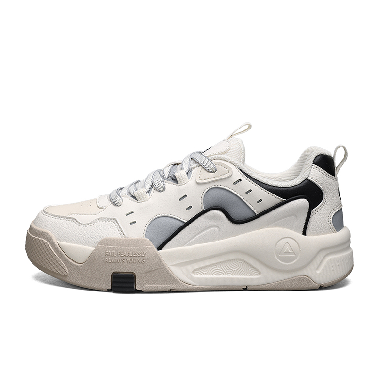 

Кроссовки для скейтбординга мужские низкие серые PEAK, цвет слоновая кость серый