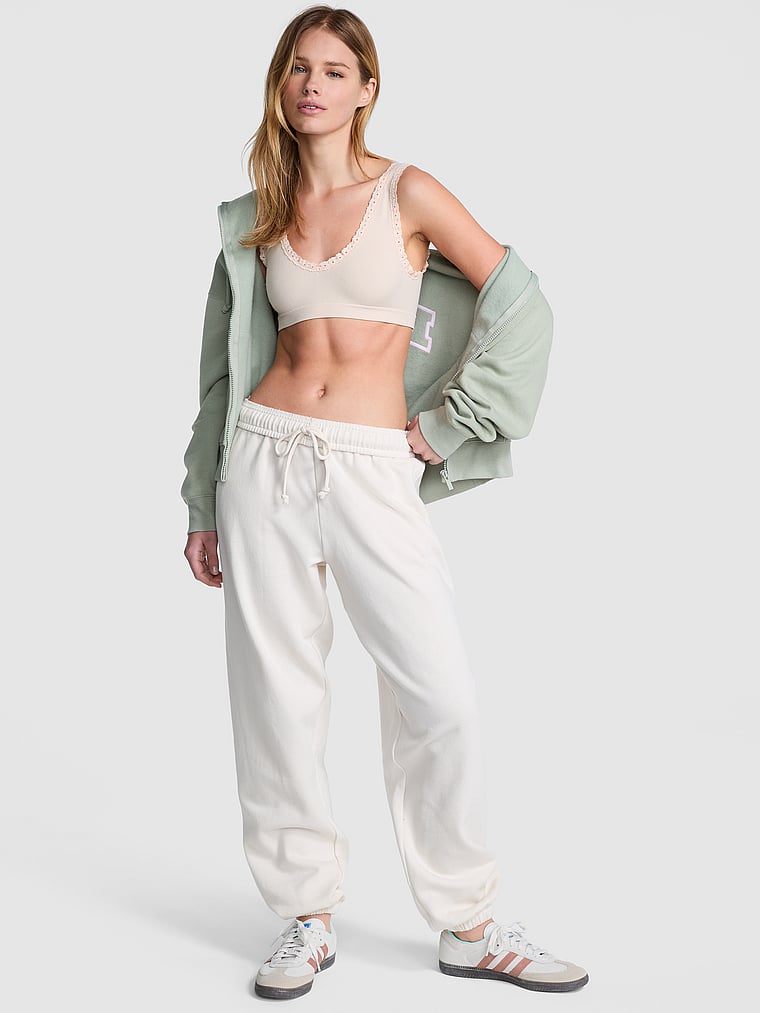 

Спортивные брюки Ivy из флиса для кампуса Pink, white shell march madness bling