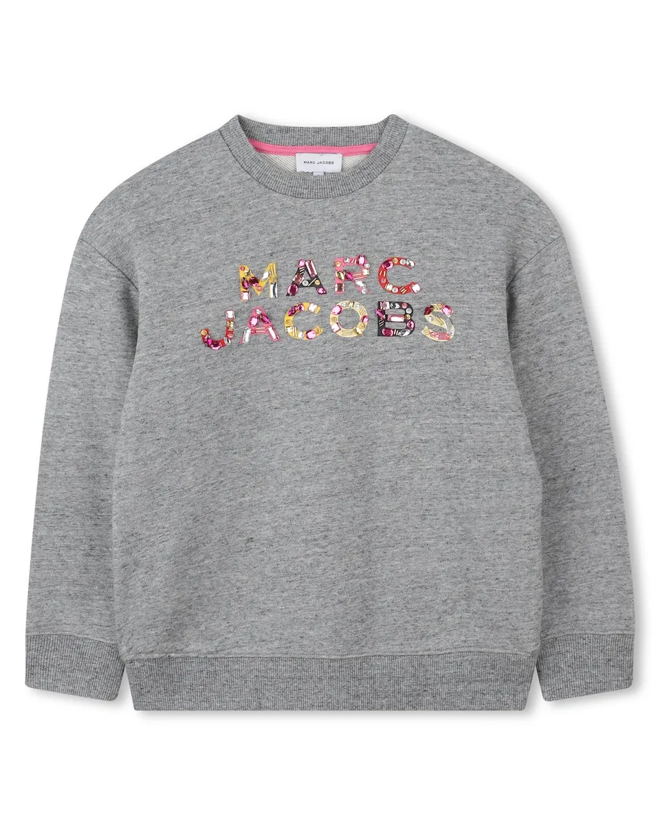 

Детская толстовка серого цвета из хлопка Marc Jacobs