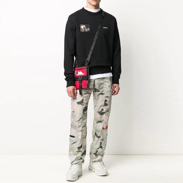 Толстовка fw20 caravaggio angel printing sweater men black Off-White, черный — фото 3