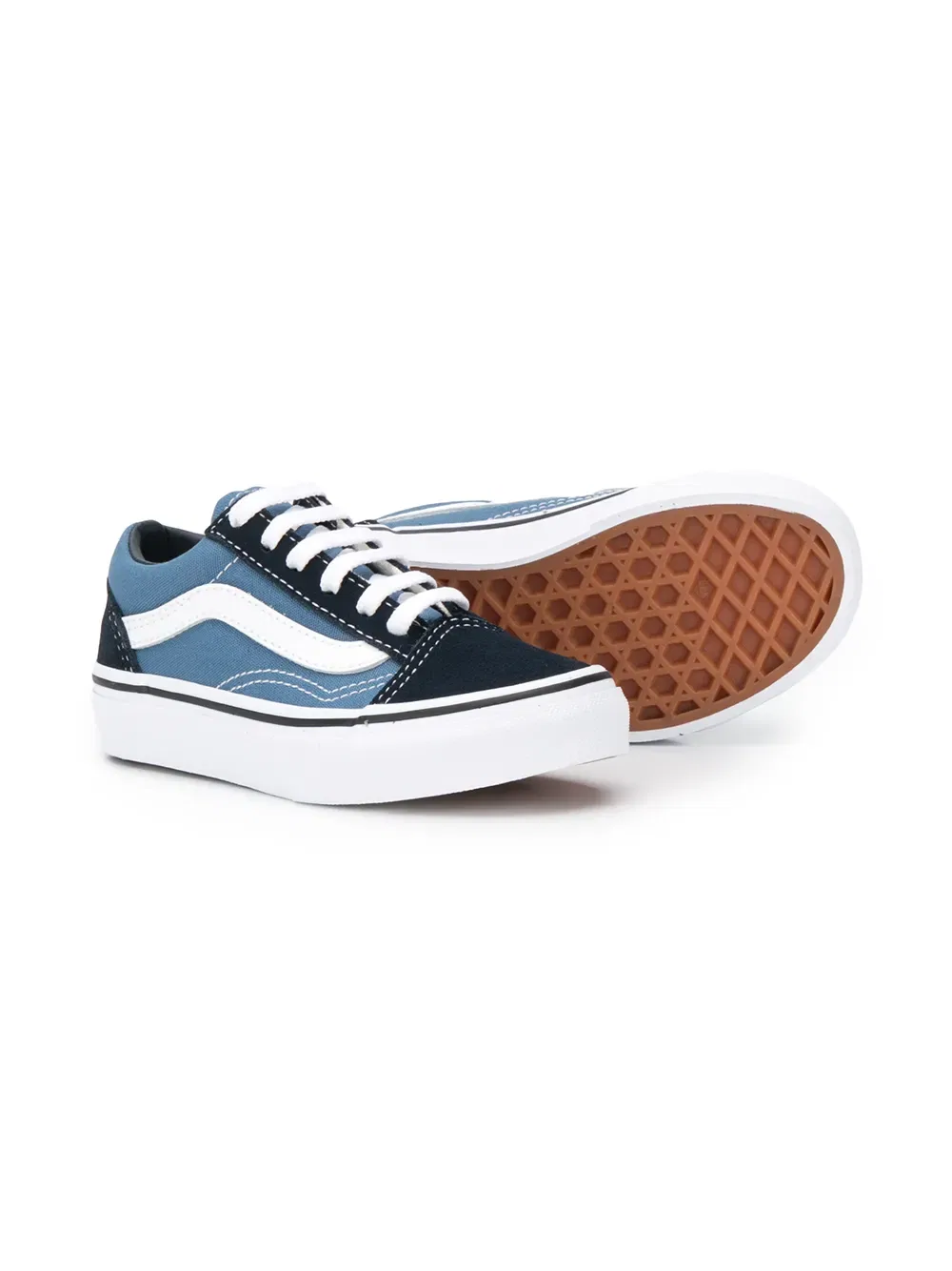Кроссовки на плоской шнуровке Vans Kids, синий — фото 2