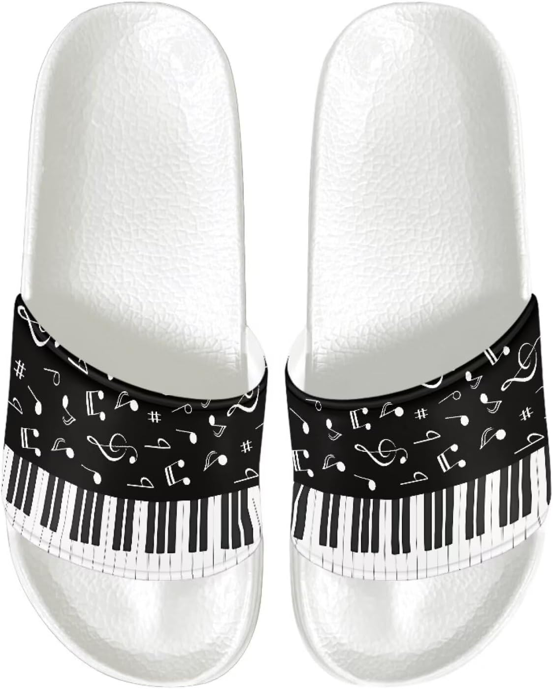 

Женские повседневные сандалии слайд, удобная мягкая подошва, противоскользящие, открытый носок, плоские сандалии из ЭВА Judentidos, Piano Keys Music Notes