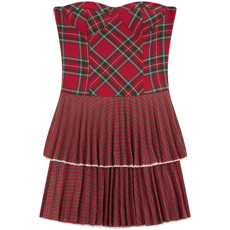 Платье без рукавов в клетку Tommy Hilfiger XLF красное