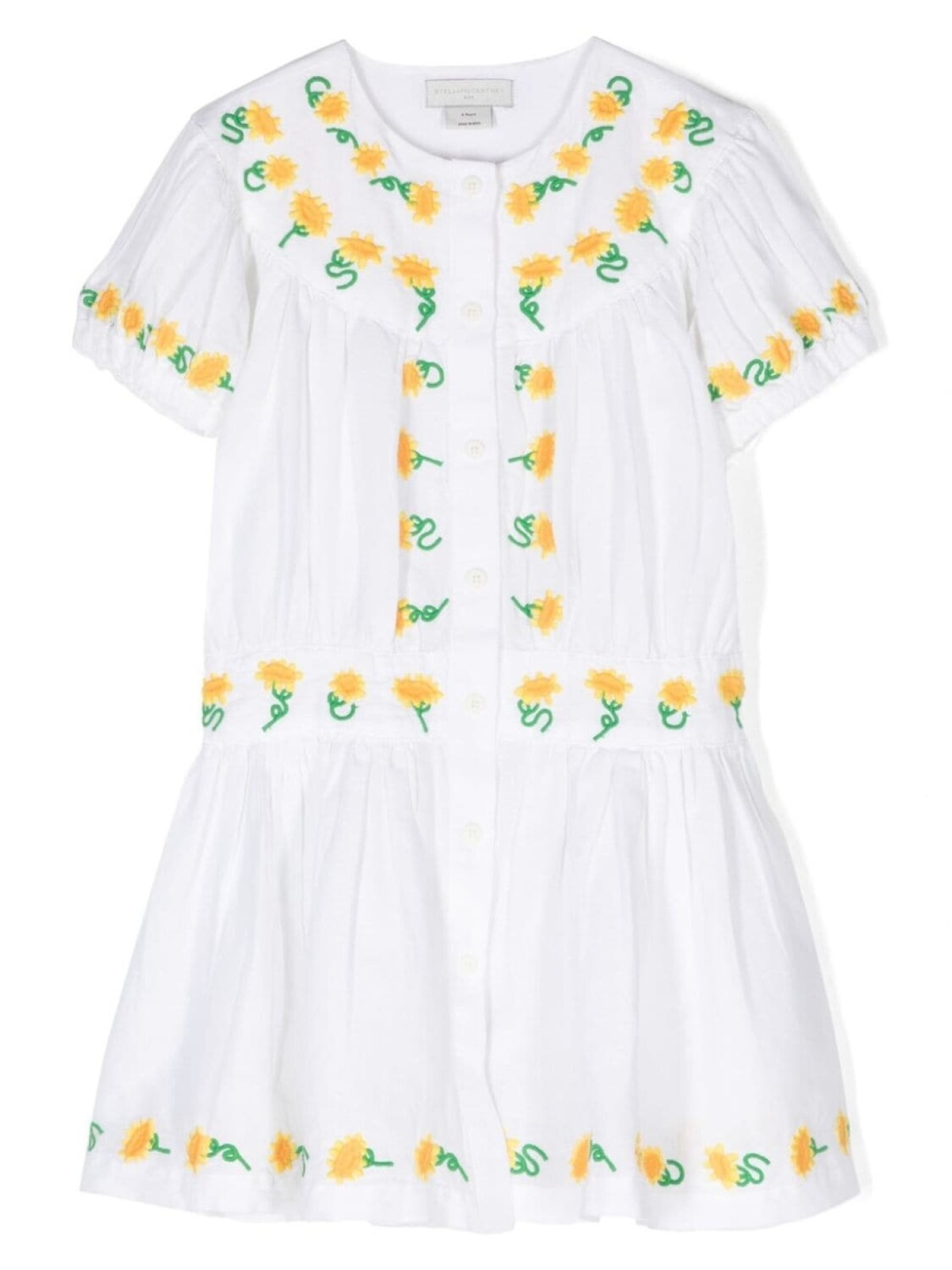 

Stella McCartney Kids платье-рубашка с вышивкой Sunflower, белый