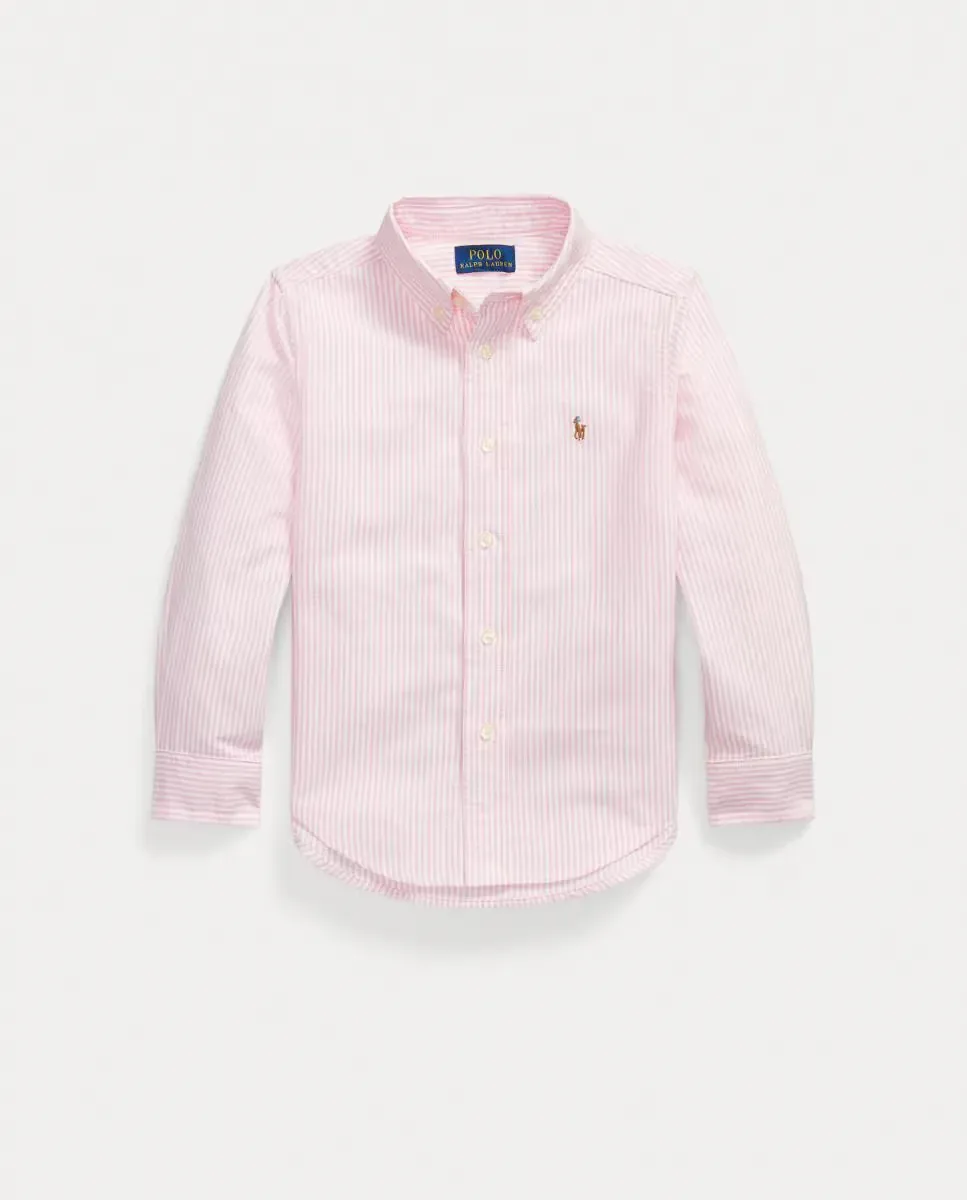 Детский свитер с V-образным вырезом из хлопка с узором «коса» Polo Ralph Lauren, светло-розовый