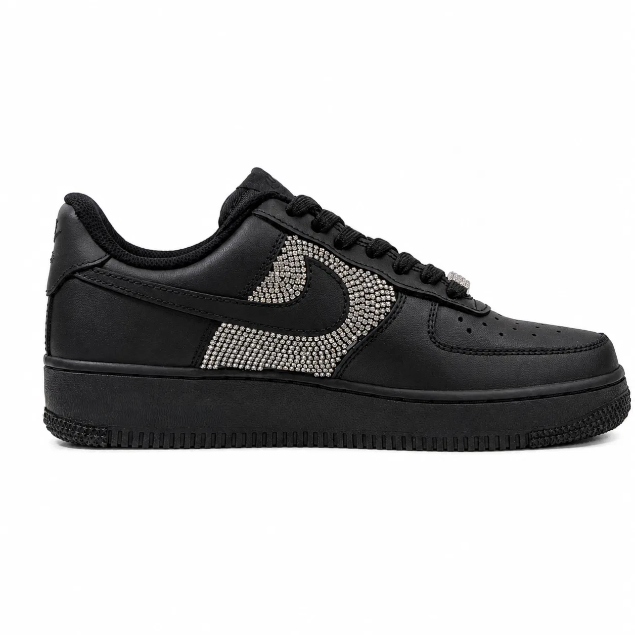 Кроссовки с кристаллами Nike Air Force 1 Low Black — фото 3
