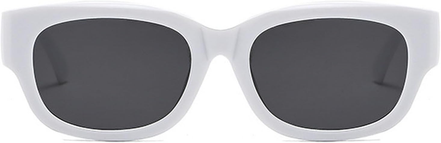 

Квадратные солнцезащитные очки конфетных цветов для женщин, ретро-очки для мужчин, модные оранжевые солнцезащитные очки с защитой от УФ-излучения UV400 mincl, White Gray