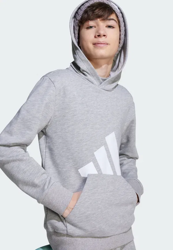 Толстовка с капюшоном Junior Adidas Performance, средне-серый меланж белый — фото 4