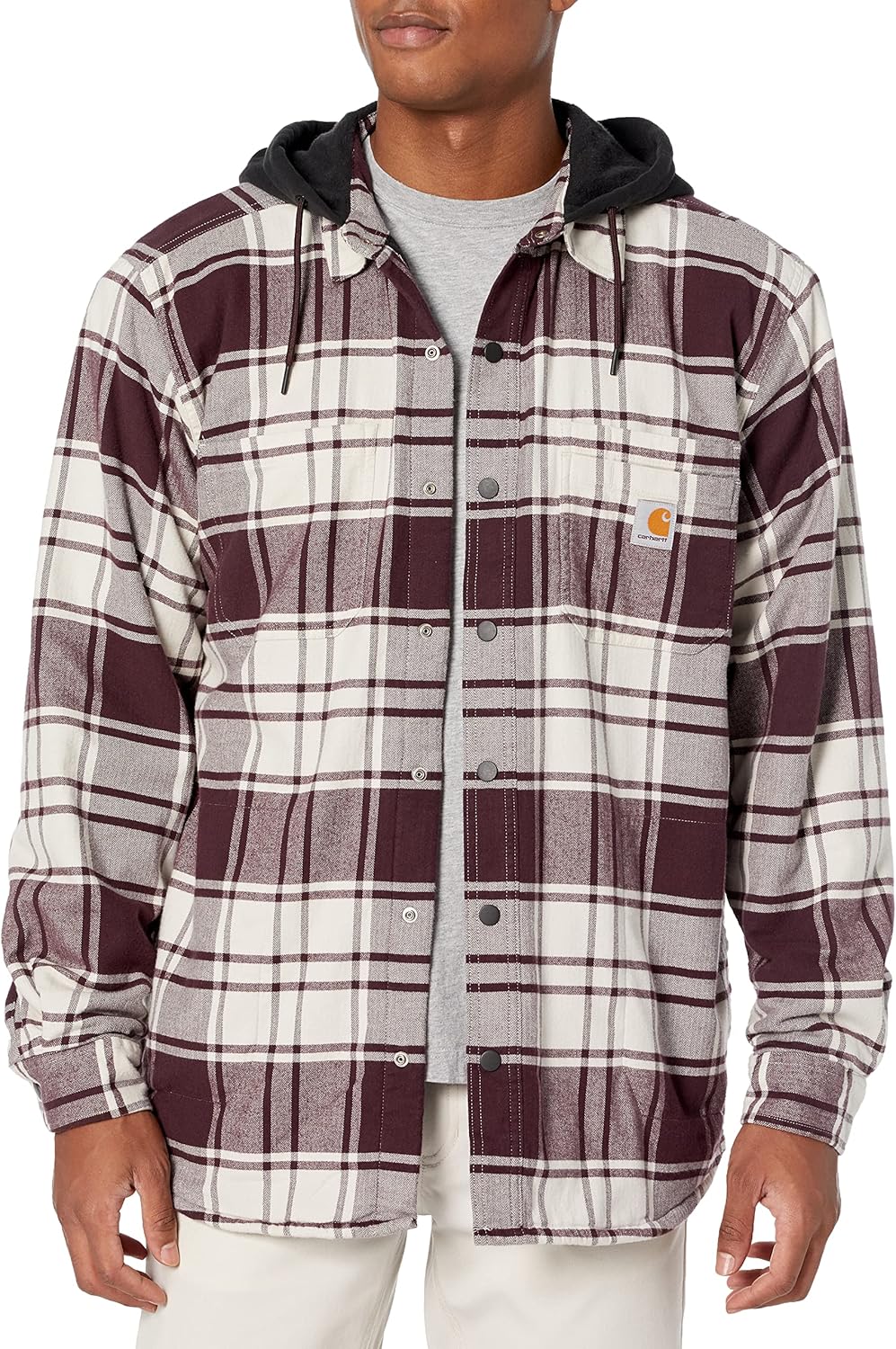 

Carhartt мужская 105621 утепленная флисом рубашка с капюшоном в расслабленном крое Rugged Flex, Malt