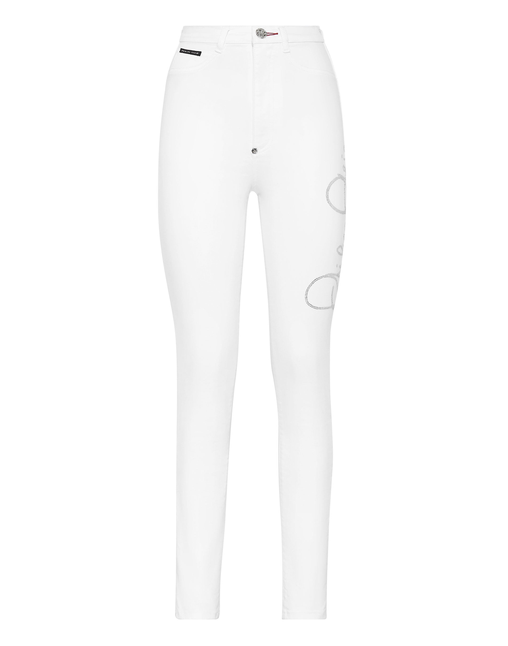

Джинсовые джеггинсы с супер высокой талией PHILIPP PLEIN, белый