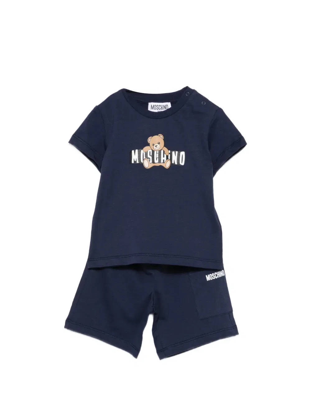 Короткий комплект с логотипом Moschino Kids, синий