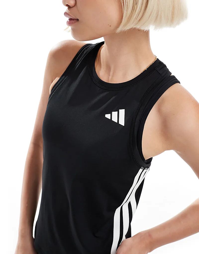 Топ adidas Training Essentials с тремя полосками черного цвета adidas performance — фото 4