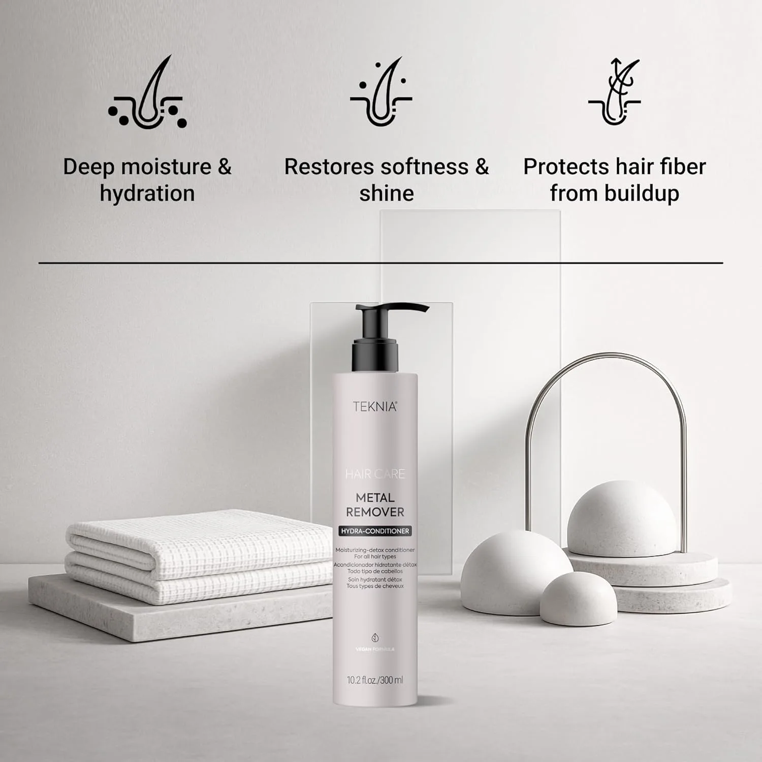 Кондиционер Lakmé Teknia Metal Remover Hydra Conditioner, средство для детоксикации волос от тяжелых металлов при работе с жесткой водой, детоксикация волос, 10, 2 жидких унций — фото 3