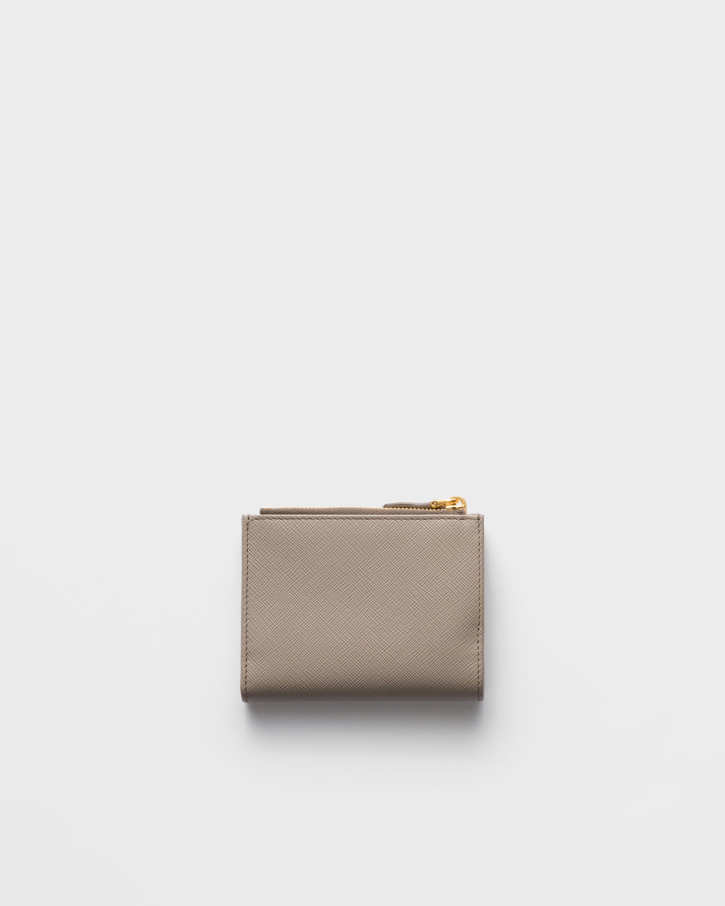 Маленький кожаный кошелек Saffiano Prada, глиняно-серый — фото 3