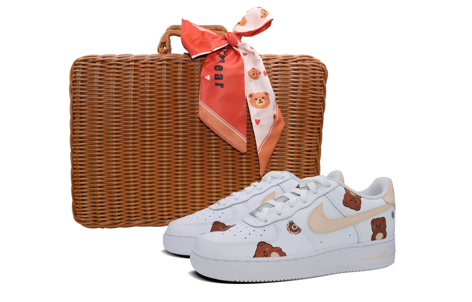 

Кроссовки для скейтбординга Air Force 1 женские, низкие, белые/коричневые Nike, Коричневый, Кроссовки для скейтбординга Air Force 1 женские, низкие, белые/коричневые Nike
