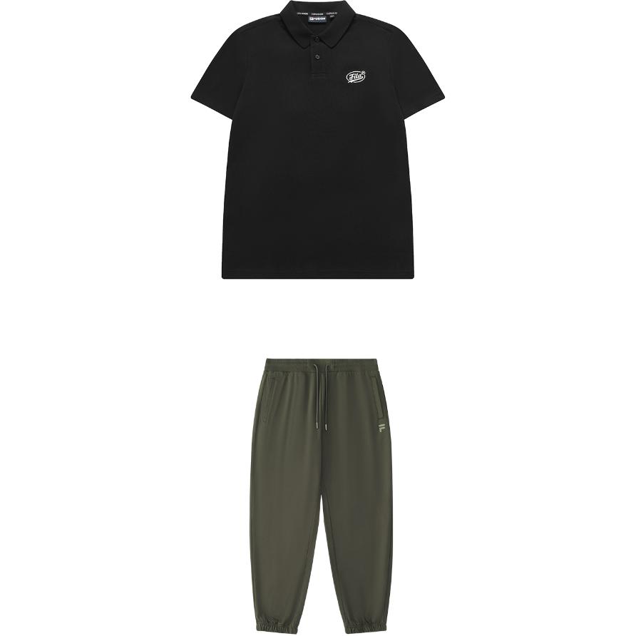 

Повседневная спортивная одежда для мужчин FILA FUSION, Clothing Set (Jet Black Short-Sleeved Shirt+Dome Gray Pants)