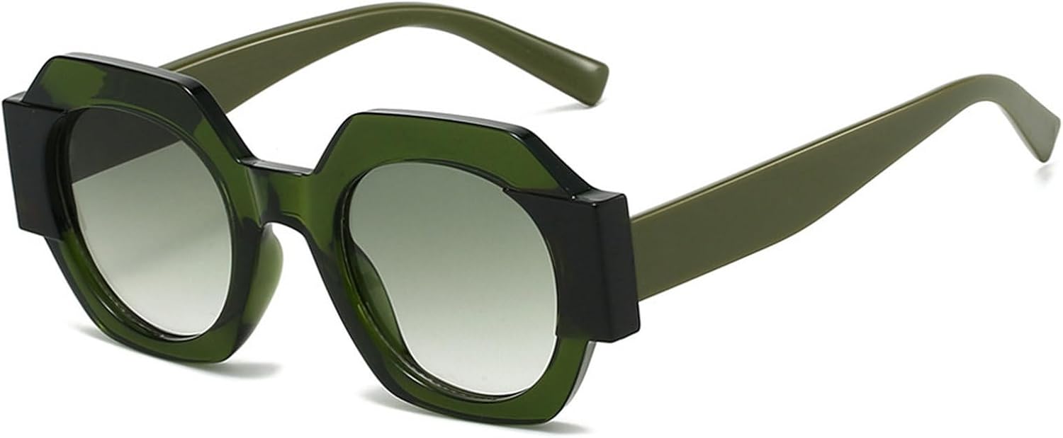 

Популярные модные солнцезащитные очки в форме многоугольника и квадрата, двухцветные, женские, винтажные, градиентные, с защитой от УФ-излучения UV400, мужские, в стиле панк mincl, Green