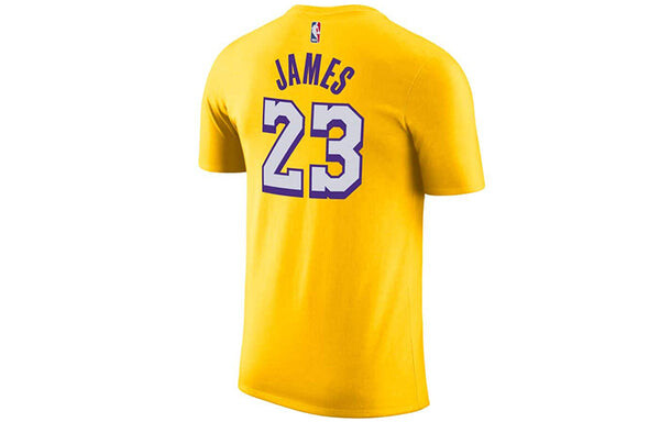 Футболка Nike NBA Lakers Basketball Sports Short Sleeve LeBron James 23 Yellow, желтый — фото 2
