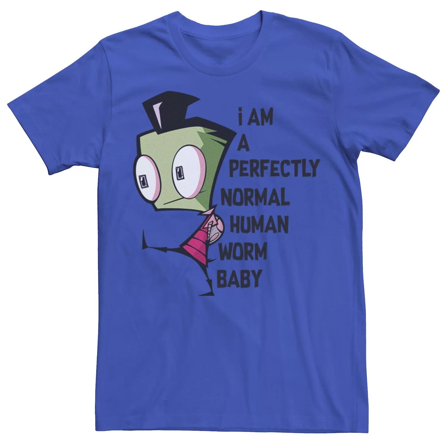 

Мужская детская футболка Invader Zim Perfectly Normal Human Worm Licensed Character