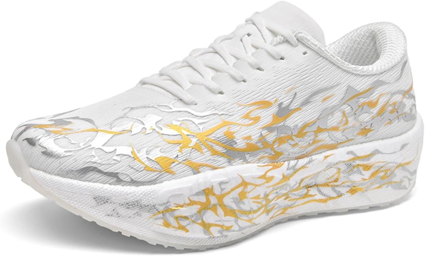 

Мужские кроссовки для бега по дороге с сетчатой дышащей верхней частью, рисунком огня, шнуровкой, легкие, с нескользящей мягкой толстой подошвой для прогулок, тренировок, джоггинга и занятий спортом Netehadi, желтый